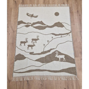 Arvidssons Textil Ullpläd Fjällvandring Beige SKU ARV-2724-40-01-05 EAN 7394094276582