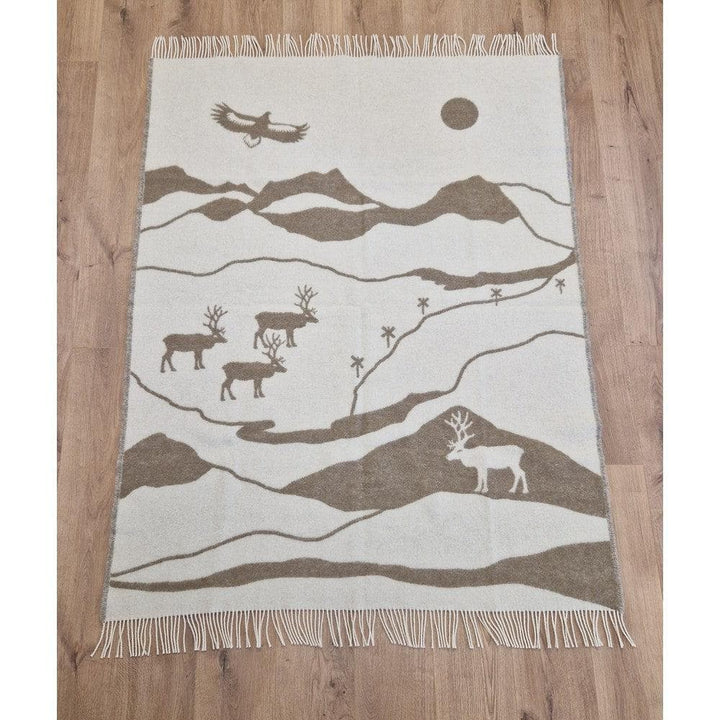 Arvidssons Textil Ullpläd Fjällvandring Beige SKU ARV-2724-40-01-05 EAN 7394094276582