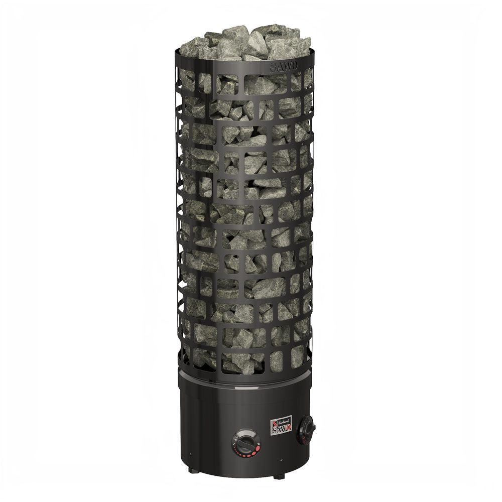 SAWO Electric Sauna Heater Tower Aries round black 3P-1P