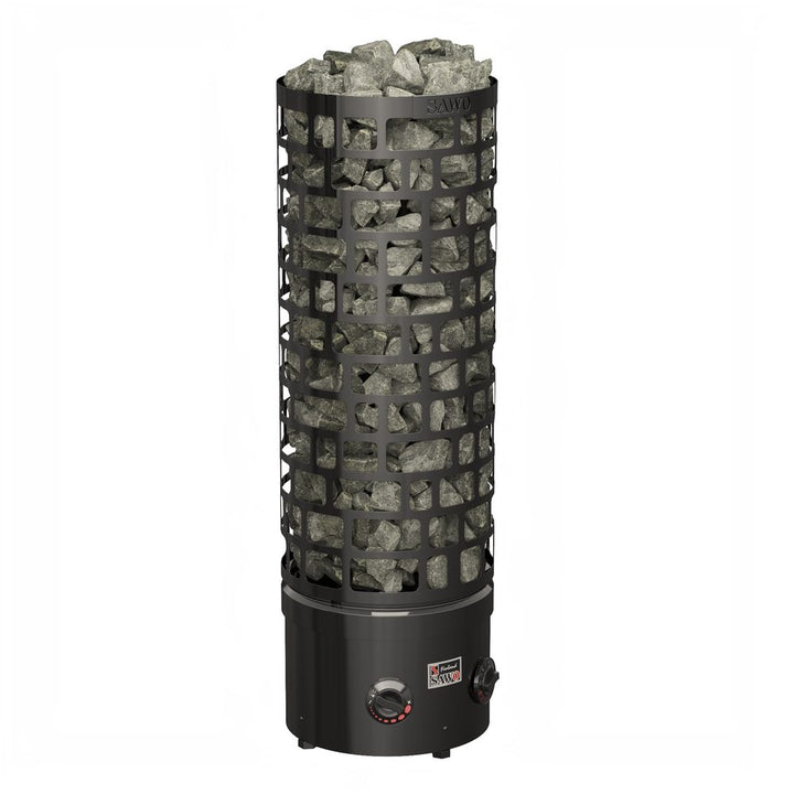 SAWO Electric Sauna Heater Tower Aries round black 3P-1P