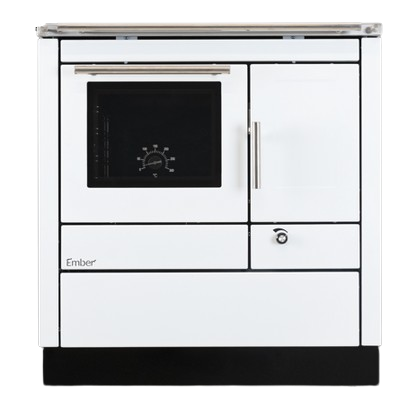Ember spis 80 cm med stålplatta och glasdörr – detalj