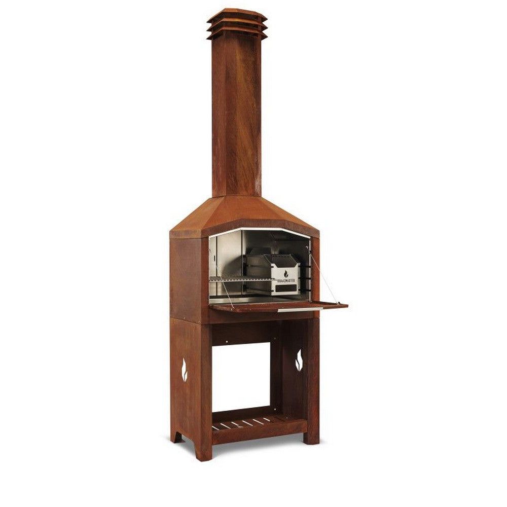 Braaimaster Kolgrill FS Single Corten / Med skorsten / Med stativ SKU BRA-FS1C EAN 7421128173293