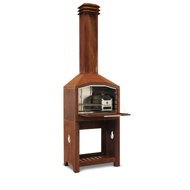 Braaimaster Kolgrill FS Single Corten / Med skorsten / Med stativ SKU BRA-FS1C EAN 7421128173293