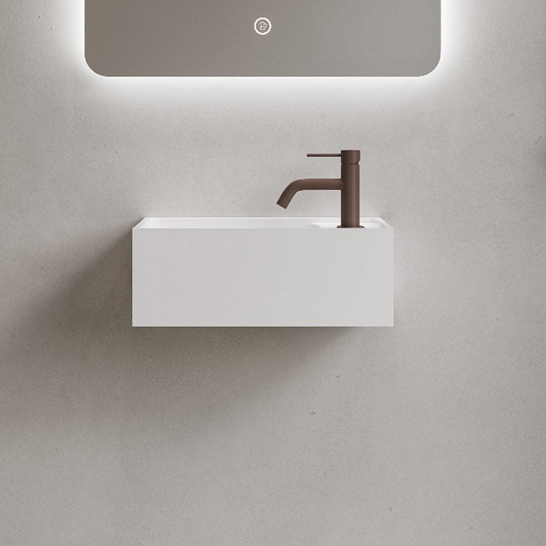 Copenhagen Bath Modul LR 40 – mattvitt vägghängt handfat 40 × 25 cm; blandare säljs separat