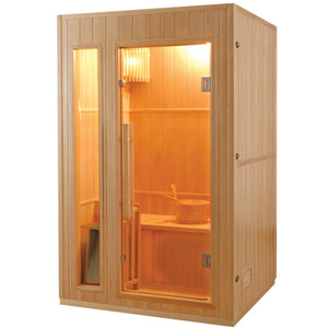 Bastu France Sauna ZEN Steam komplett paket 2-sitsig, 4,5kW svart vägg