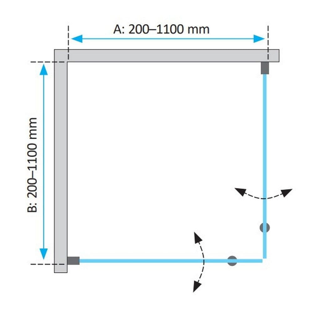 Duschbyggarna Duschhörn Twin De Luxe 800mm SKU EAN