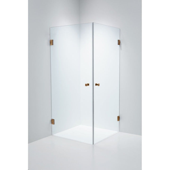 Duschbyggarna Duschhörn Twin Design 700x800mm 700x800 mm / Koppar / Klarglas SKU EAN
