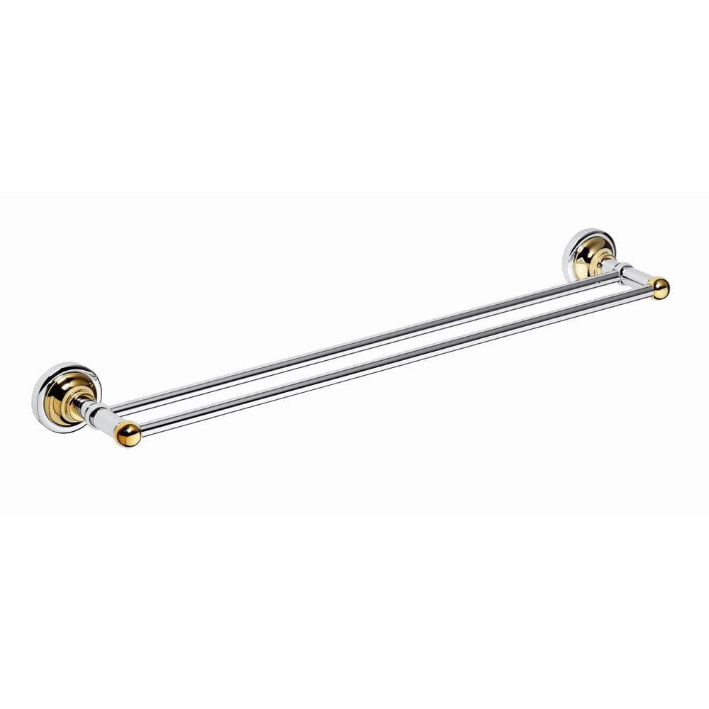 Duschbyggarna Handduksstång Classic Dubbel Krom/Guld SKU DUB-C1413 EAN 7340138723352
