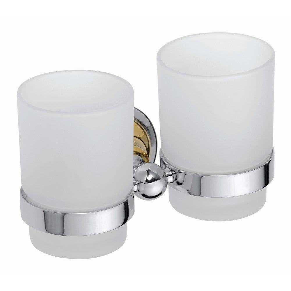 Duschbyggarna Tandborstglas Classic Krom/Guld / Dubbel SKU DUB-C1411 EAN 7340138723338