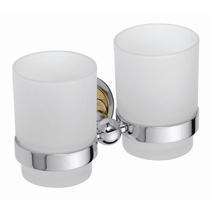 Duschbyggarna Tandborstglas Classic Krom/Guld / Dubbel SKU DUB-C1411 EAN 7340138723338