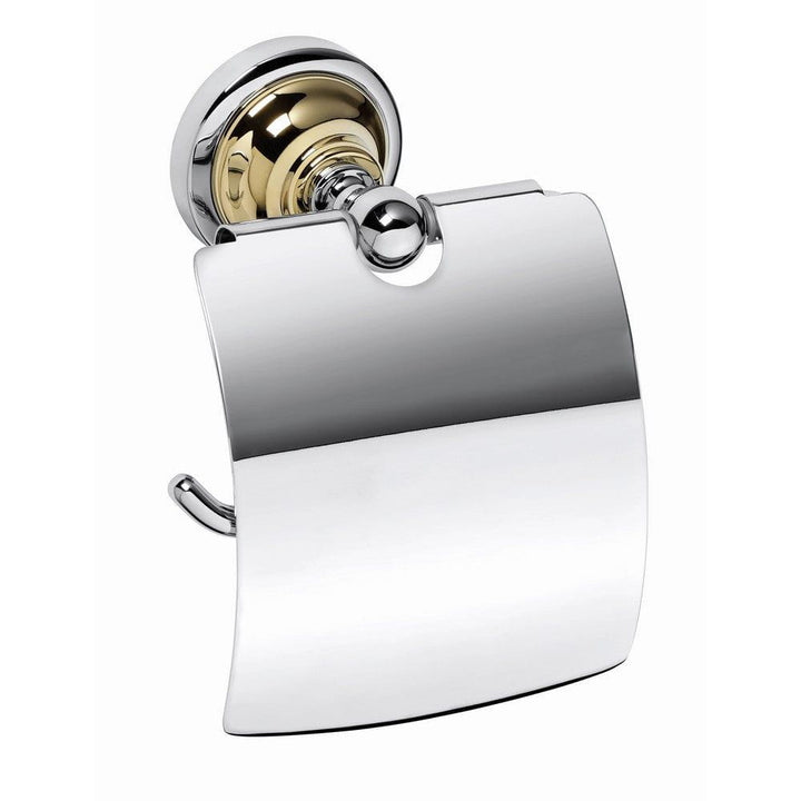 Duschbyggarna Toalettpappershållare Classic Krom/Guld / Med lock SKU DUB-C1404 EAN 7340138723260