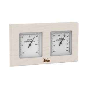 SAWO Bastu Thermo-Hygrometer Lådtyp med täckrutor 140x255 mm