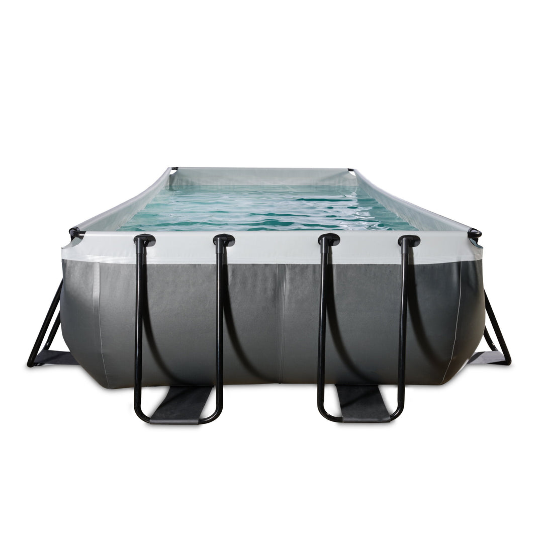 Exit Toys Pool Black Leather Medium with Filter Pump