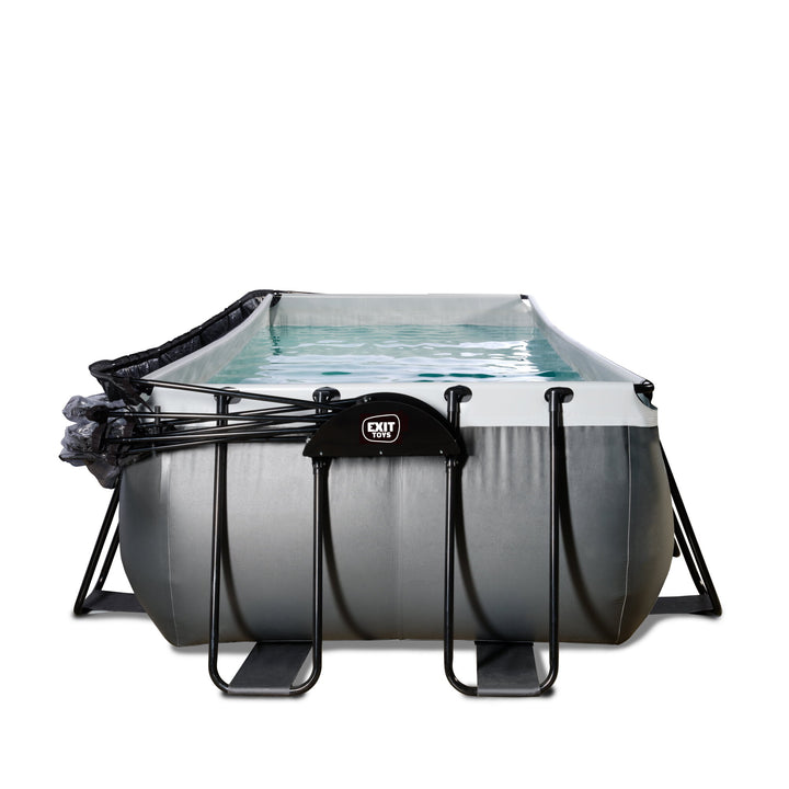 Exit Toys Pool Black Leather Medium with Filter Pump + Roof