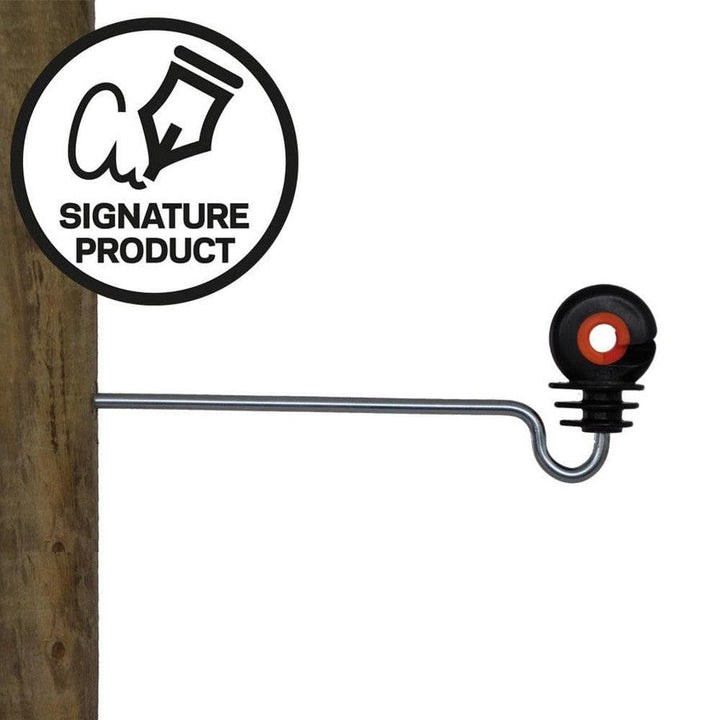 Gallagher Distanshållare XDI Ringisolator 18 cm / Böjd för Trästolpe / 10-pack SKU GAL-057801 EAN 8713235057801