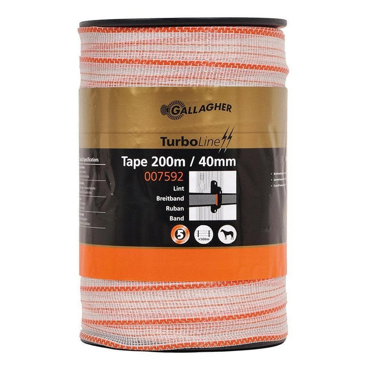 Gallagher Elstängsel band TurboLine Vit / 40mm x 200m SKU GAL-007592 EAN 8713235007592