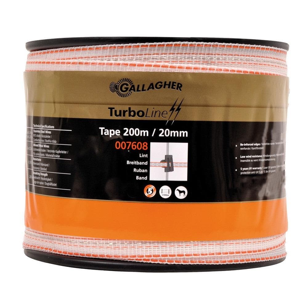 Gallagher Elstängsel band TurboLine Vit / 20mm x 200m SKU GAL-007608 EAN 8713235007608