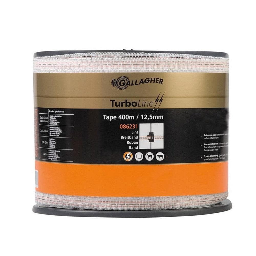 Gallagher Elstängsel band TurboLine Vit / 12.5mm x 400m SKU GAL-086231 EAN 9414701086231