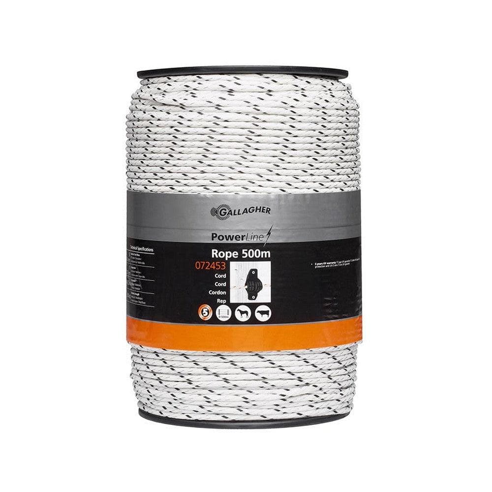 Gallagher Stängseltråd PowerLine Rope Vit / 500m SKU GAL-072453 EAN 8713235072453