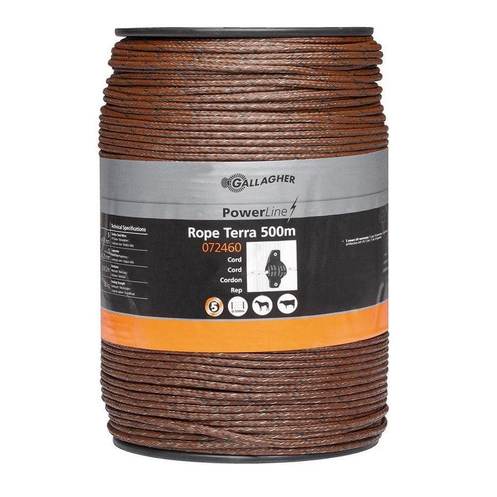 Gallagher Stängseltråd PowerLine Rope Terra / 500m SKU GAL-072460 EAN 8713235072460