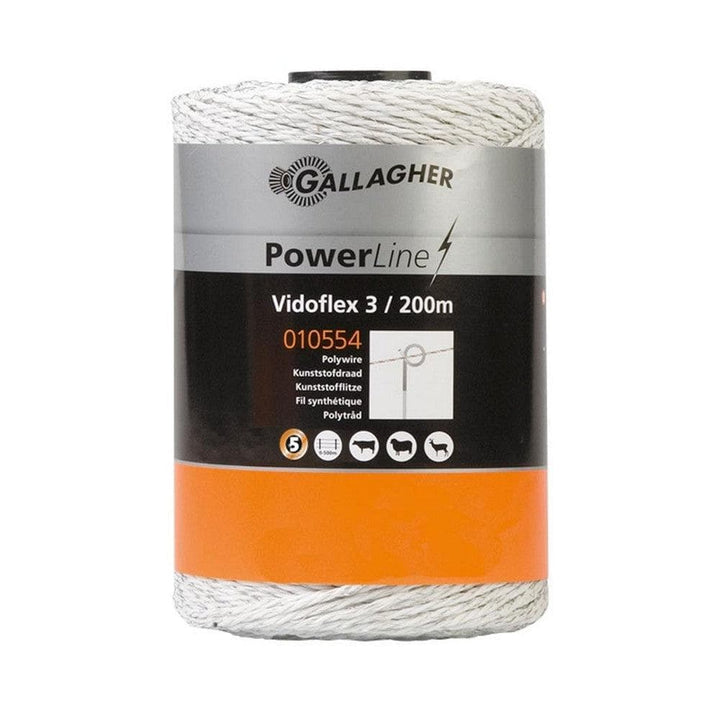 Gallagher Stängseltråd Vidoflex 3 PowerLine Vit SKU GAL-010554 EAN 8713235010554