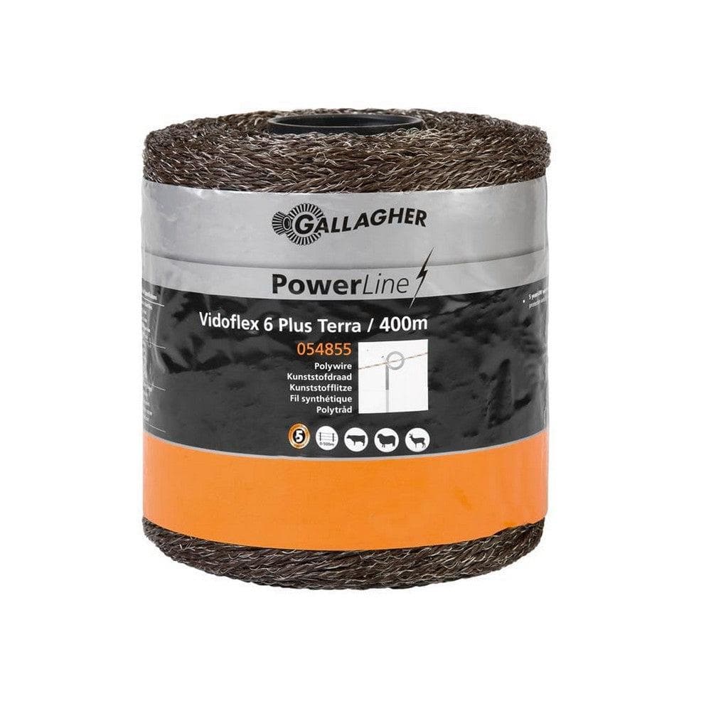 Gallagher Stängseltråd Vidoflex 6 PowerLine Terra / 400m SKU GAL-054855 EAN 8713235054855