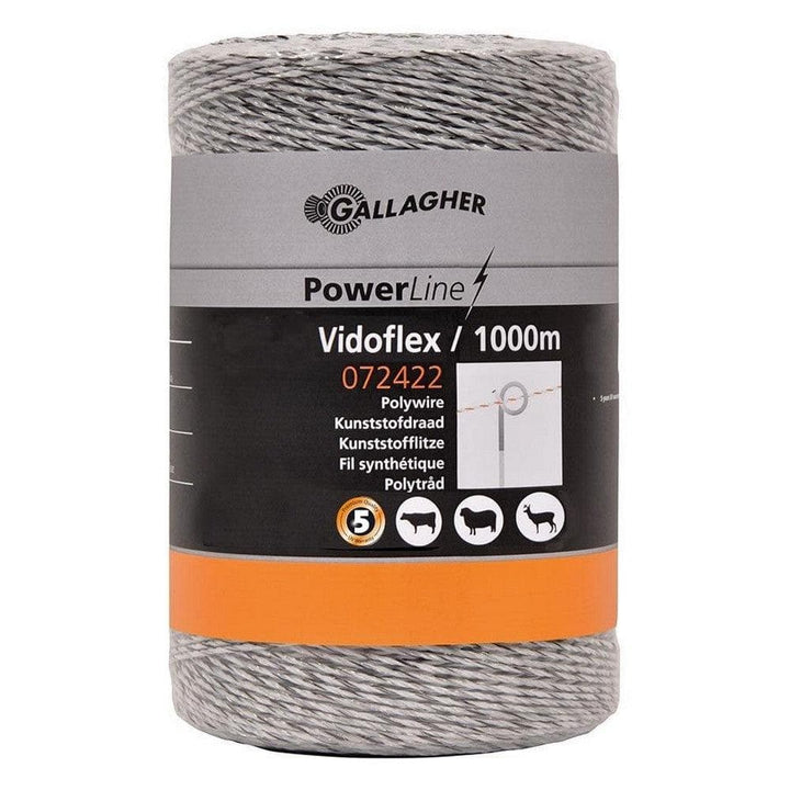 Gallagher Stängseltråd Vidoflex 6 PowerLine Vit / 1000m SKU GAL-072422 EAN 8713235072422