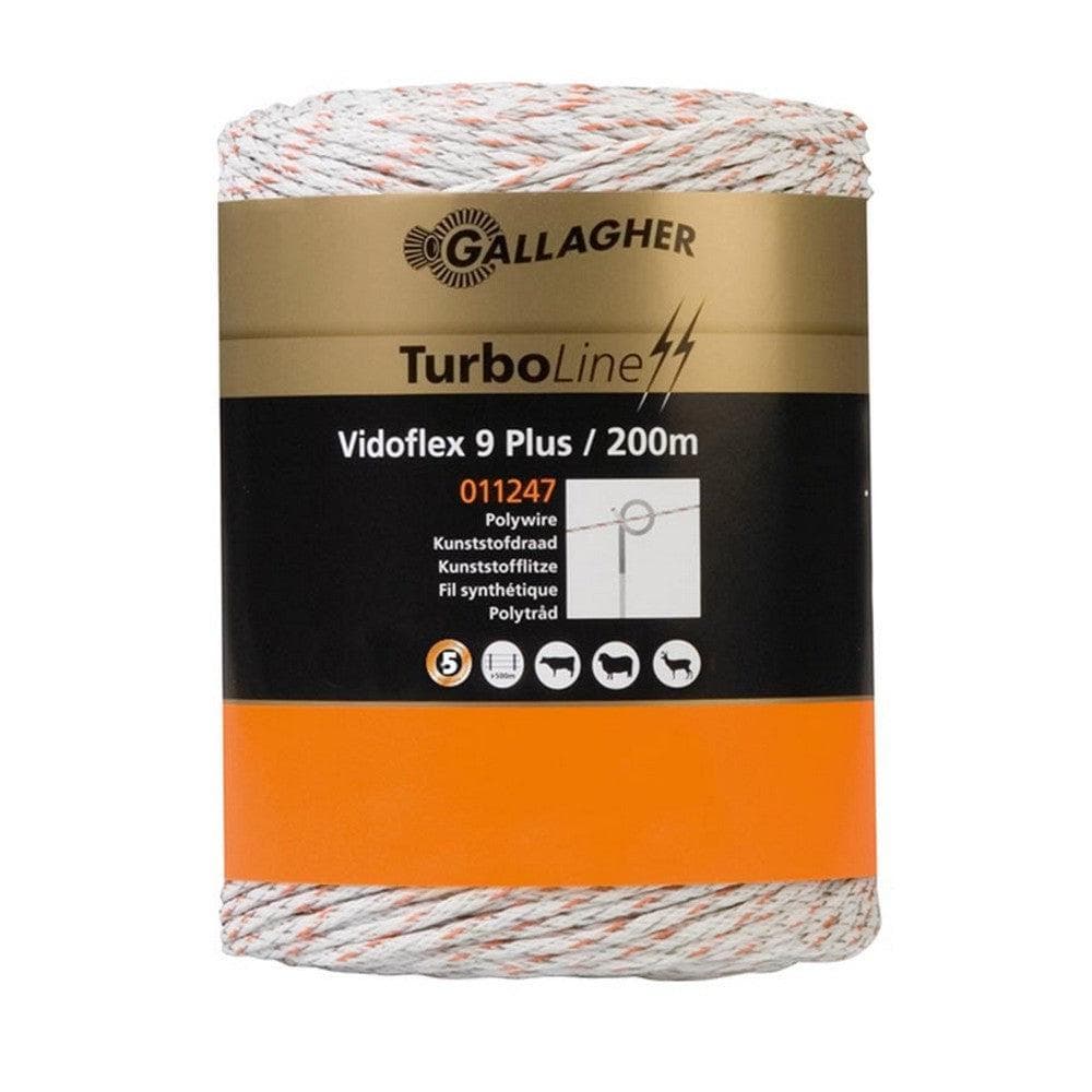 Gallagher Stängseltråd Vidoflex 9 TurboLine Plus Vit / 1x200m SKU CAE-011247 EAN 8713235011247