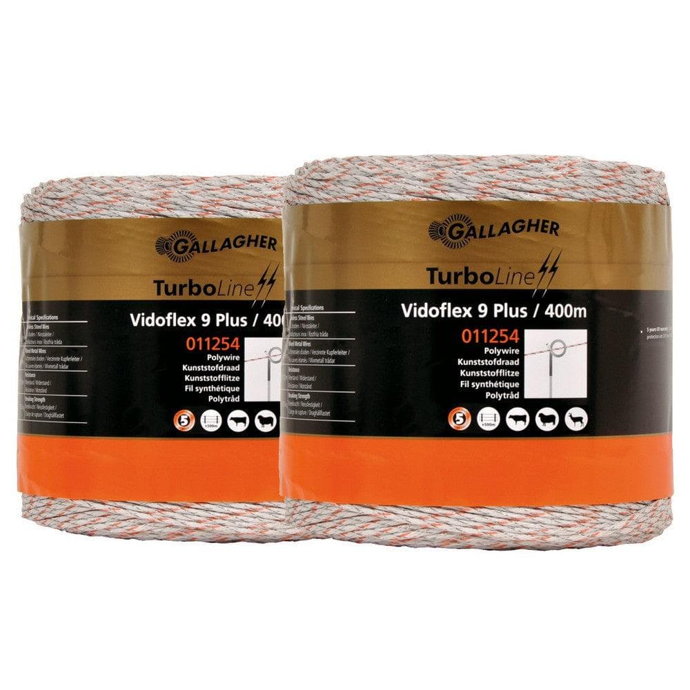 Gallagher Stängseltråd Vidoflex 9 TurboLine Plus Vit / 2x400m SKU CAE-069323 EAN 8713235069323