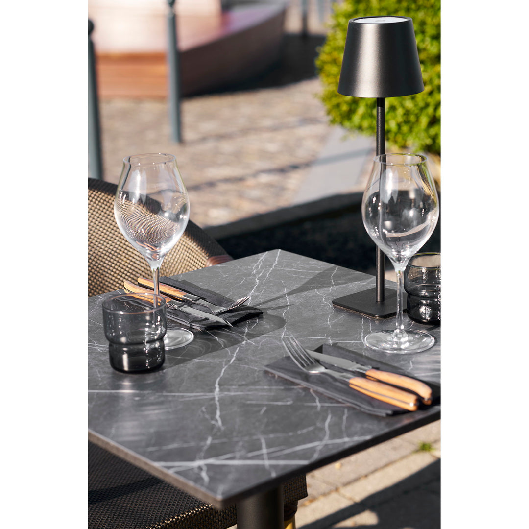 House Nordic Bistro cafébord med gjutjärnsfot – mörkgrå/svart