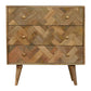 3 Drawer Zig-Zag Patterned Patchwork Chest-1