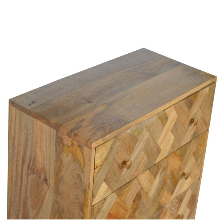 3 Drawer Zig-Zag Patterned Patchwork Chest-3