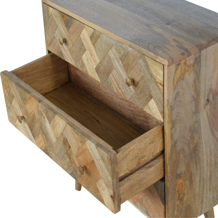 3 Drawer Zig-Zag Patterned Patchwork Chest-5