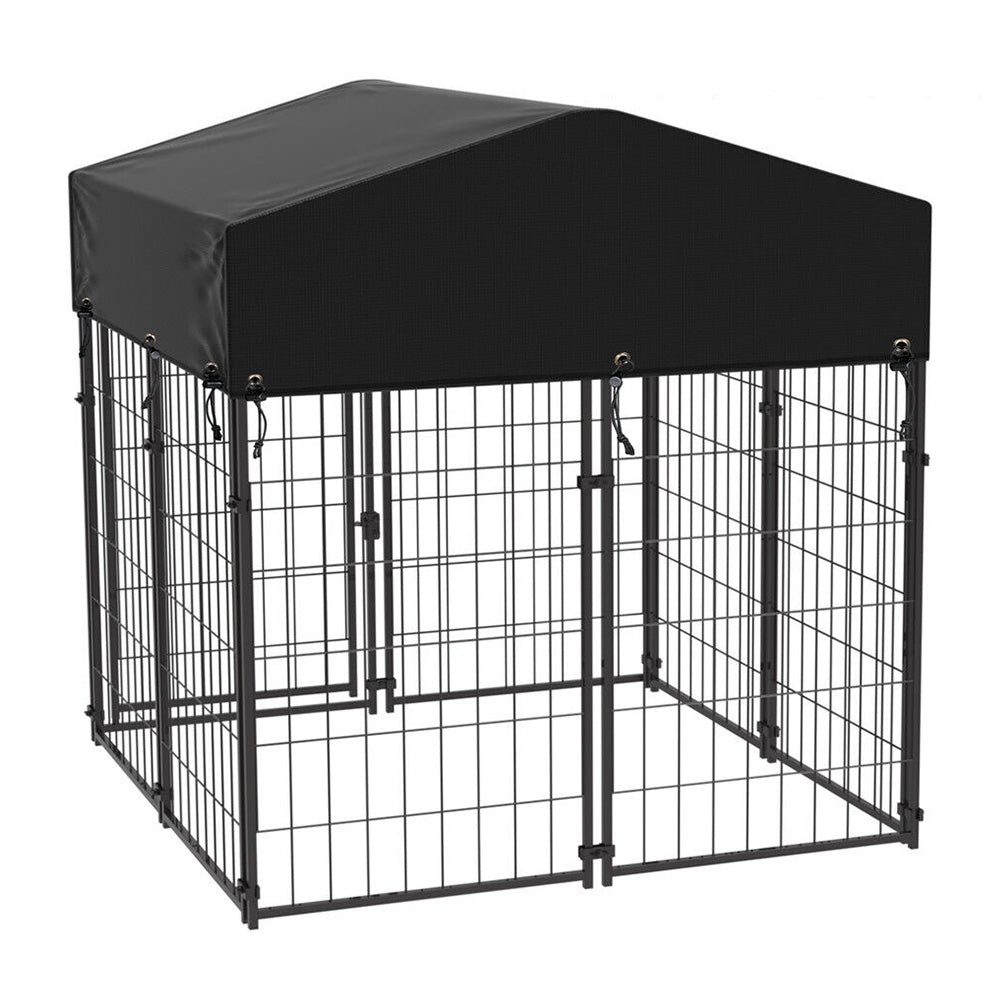 Kültéri fém kutyakennel UV álló szövettetővel-2