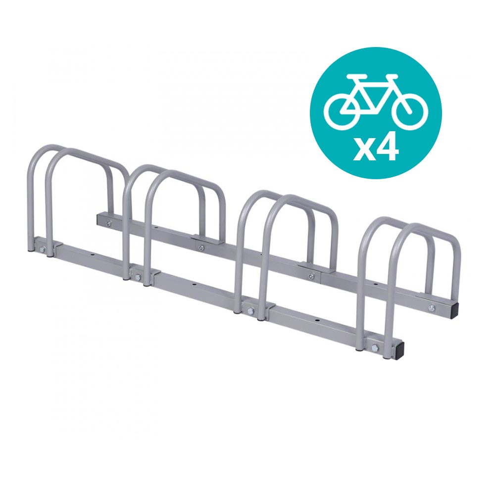 Vonkajší stojan na 4 bicykle, strieborný-4