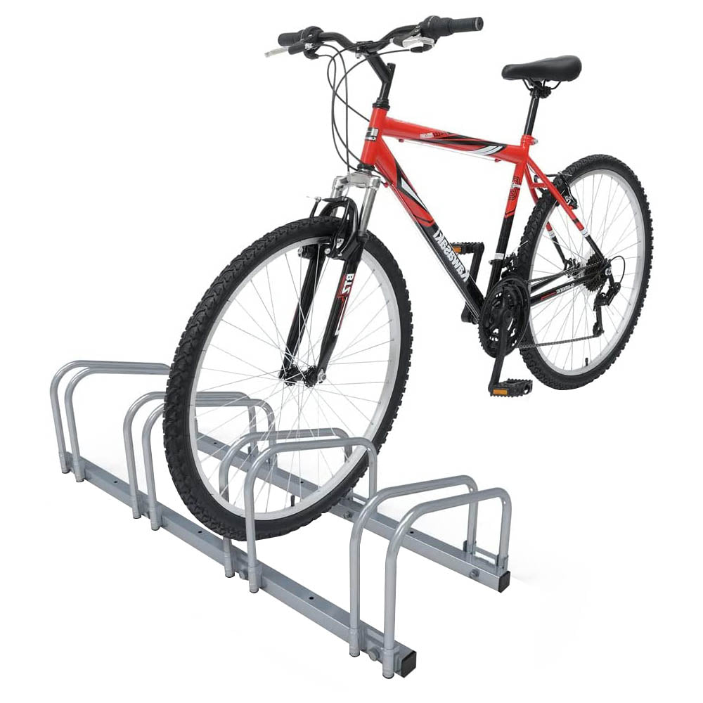 Vonkajší stojan na 4 bicykle, strieborný-3