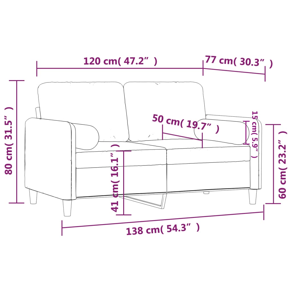 NNEVL 2-sitssoffa ljusgrå sammet 138 cm – produktbild
