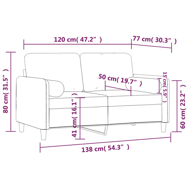NNEVL 2-sitssoffa ljusgrå sammet 138 cm – produktbild