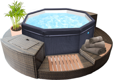 NetSpa Octopus 4–6 Personer Semi-Rigid Spa med Møbler &amp; Omramning