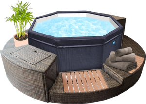 NetSpa Octopus 4–6 Personer Semi-Rigid Spa med Möbler & Omramning