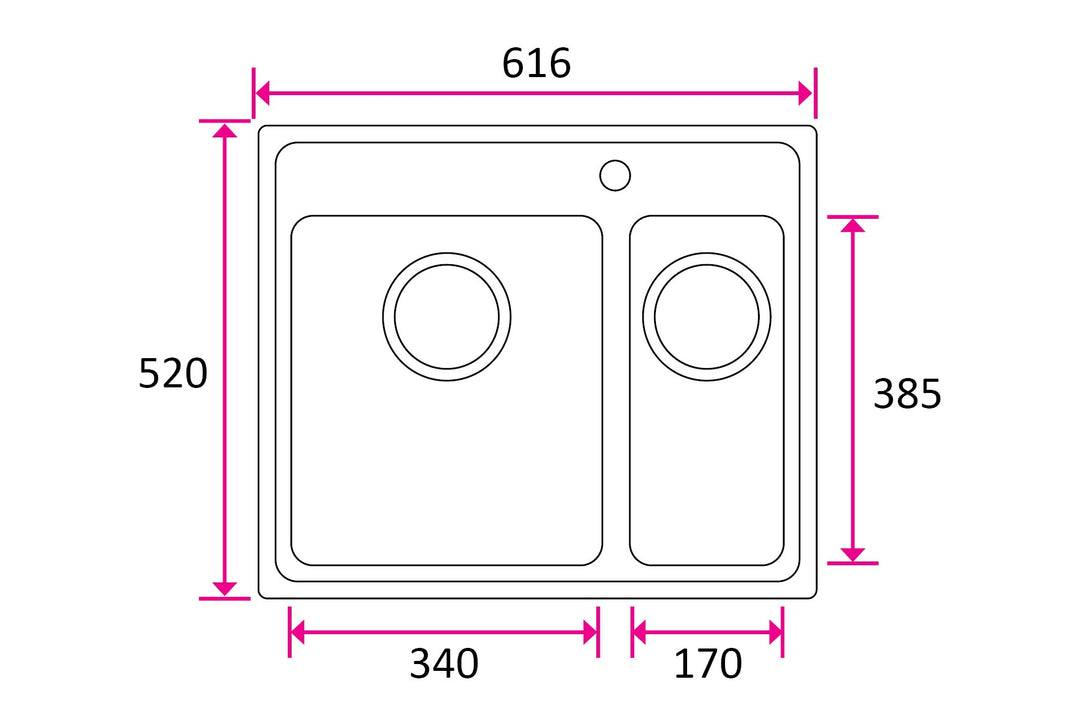 Stala ONE-T34-17 − ONE 1.5-bowl sink with tap landing