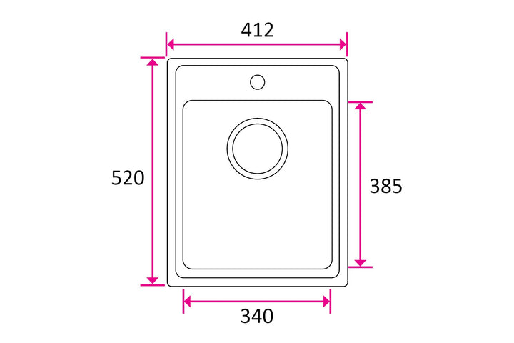 Stala ONE-T34 − ONE sink with a mixer tap area