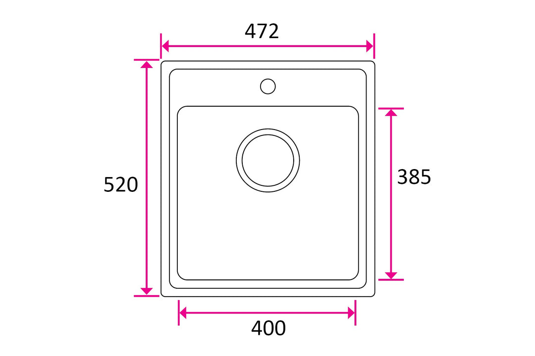 Stala ONE-T40 − ONE sink with mixer tap area