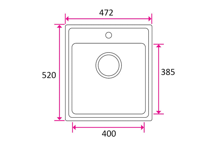 Stala ONE-T40 − ONE sink with mixer tap area