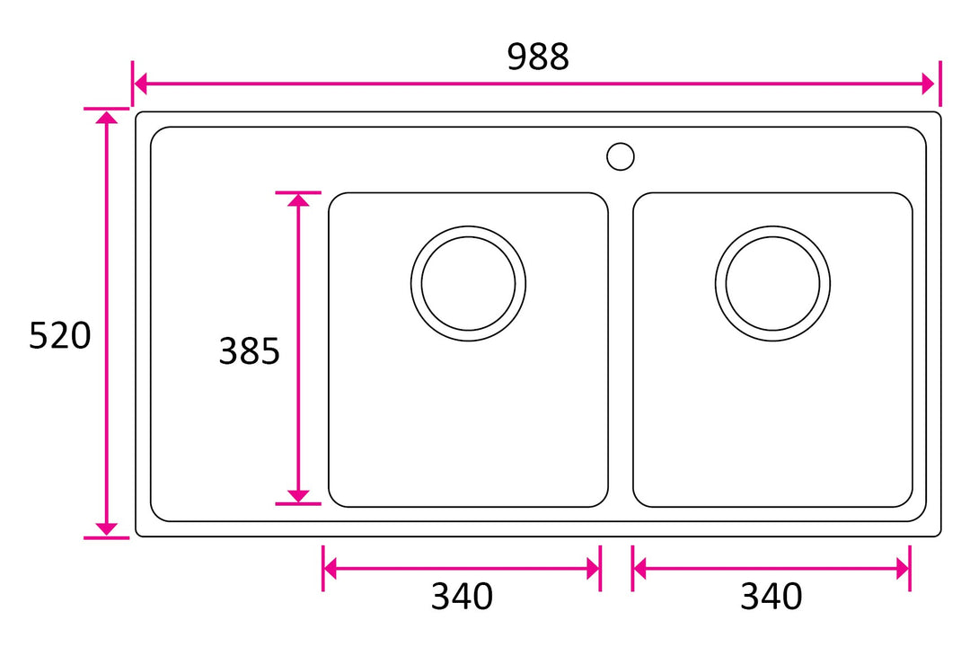 Stala ONE-TDL34-34 − ONE 2 bowls with draining board V