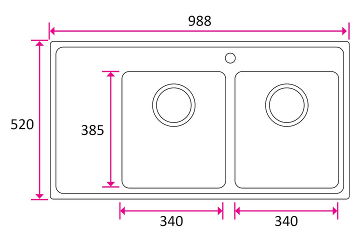 Stala ONE-TDL34-34 − ONE 2 bowls with draining board V