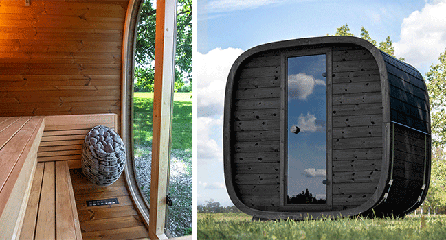Outdoor sauna in Thermowood Holl&