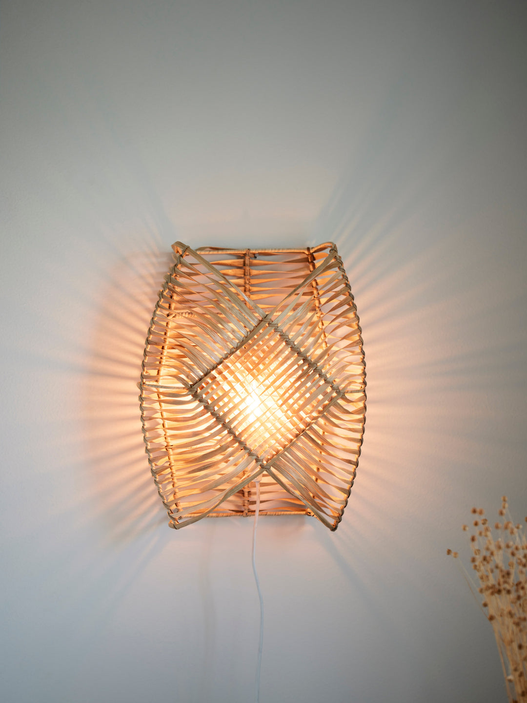 PR Home Zyla vägglampa natur tänd framifrån