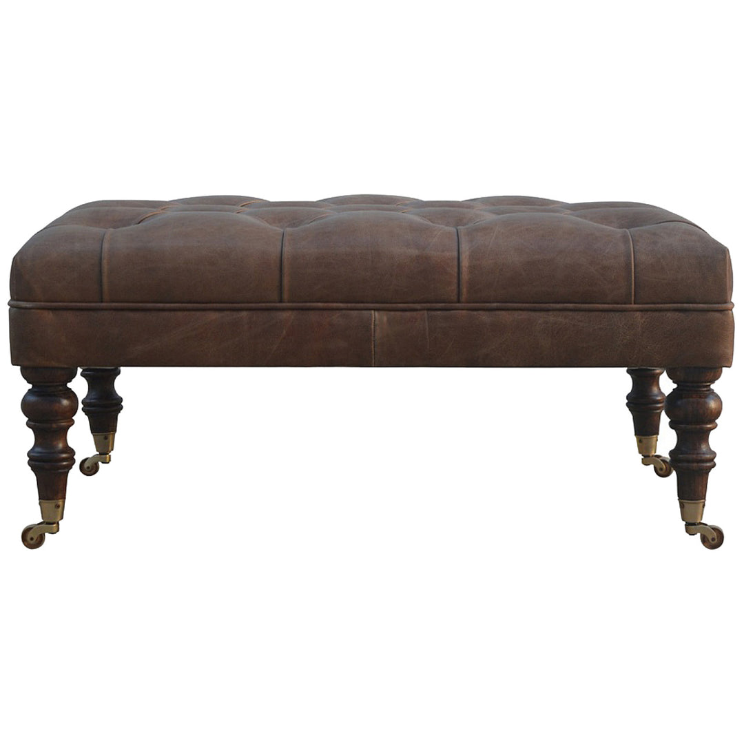 Buffalo Leather Ottoman-2