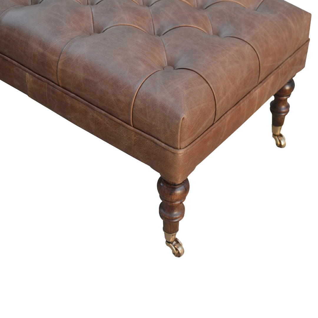 Buffalo Leather Ottoman-5